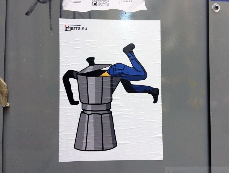 caffè coffe addicted inserra street art roma pigneto stickers adesivi napoli