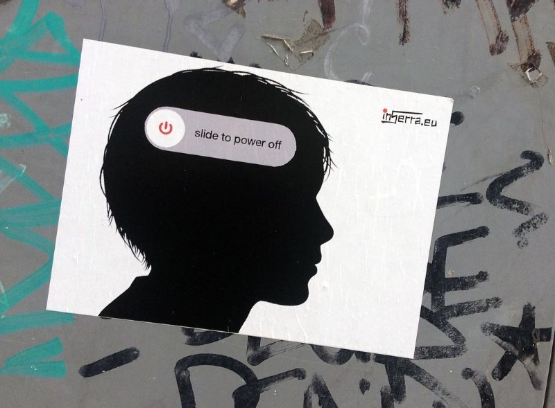 slide to power off spegni la testa inserra street art roma pigneto stickers adesivi napoli